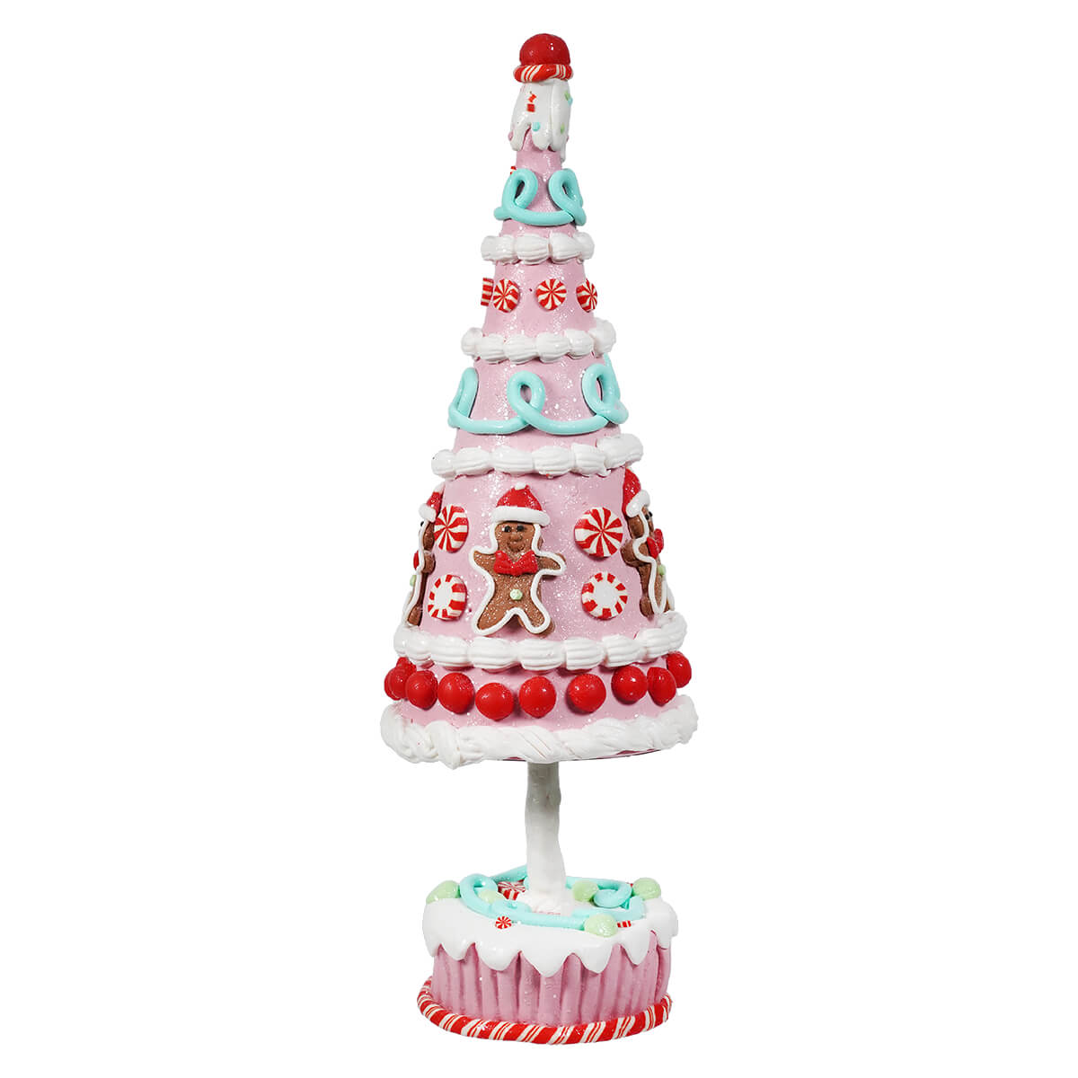 Pastel Pink Clay Dough Gingerbread Peppermint Tree