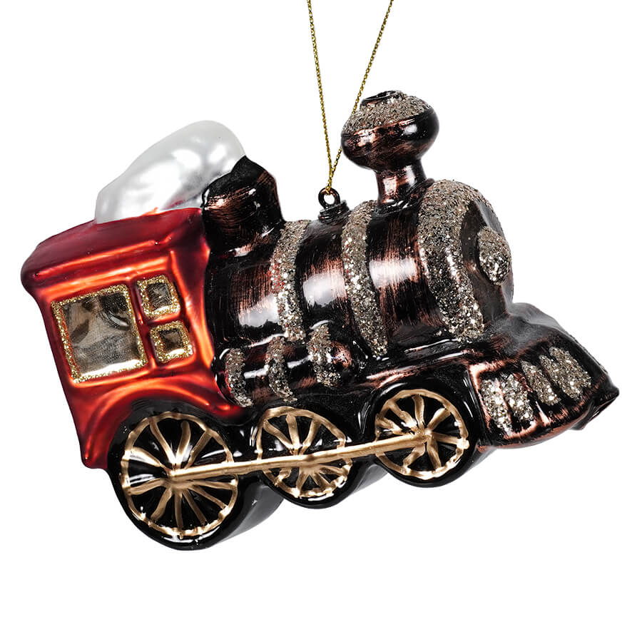 Brown Glass Train Ornament
