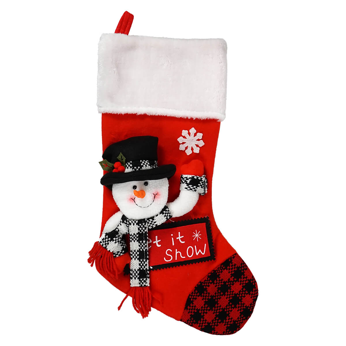 Red Snowman Holiday Stocking