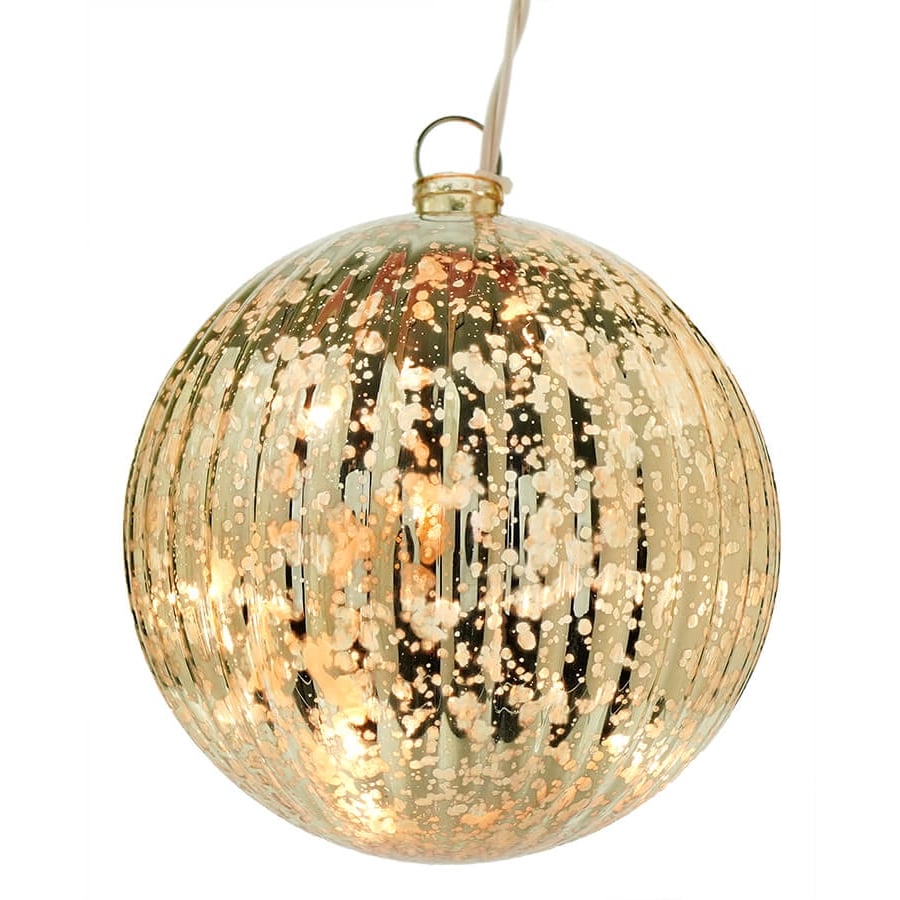 Lighted Gold Ball Christmas Ornament
