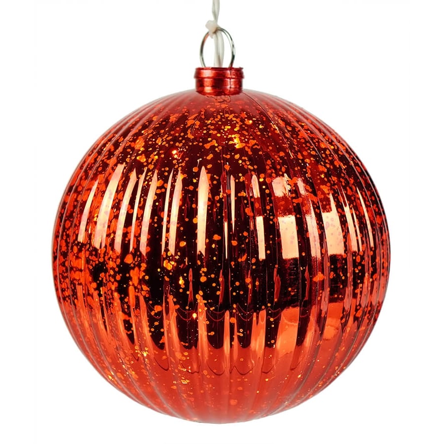 Lighted Red Ball Christmas Ornament