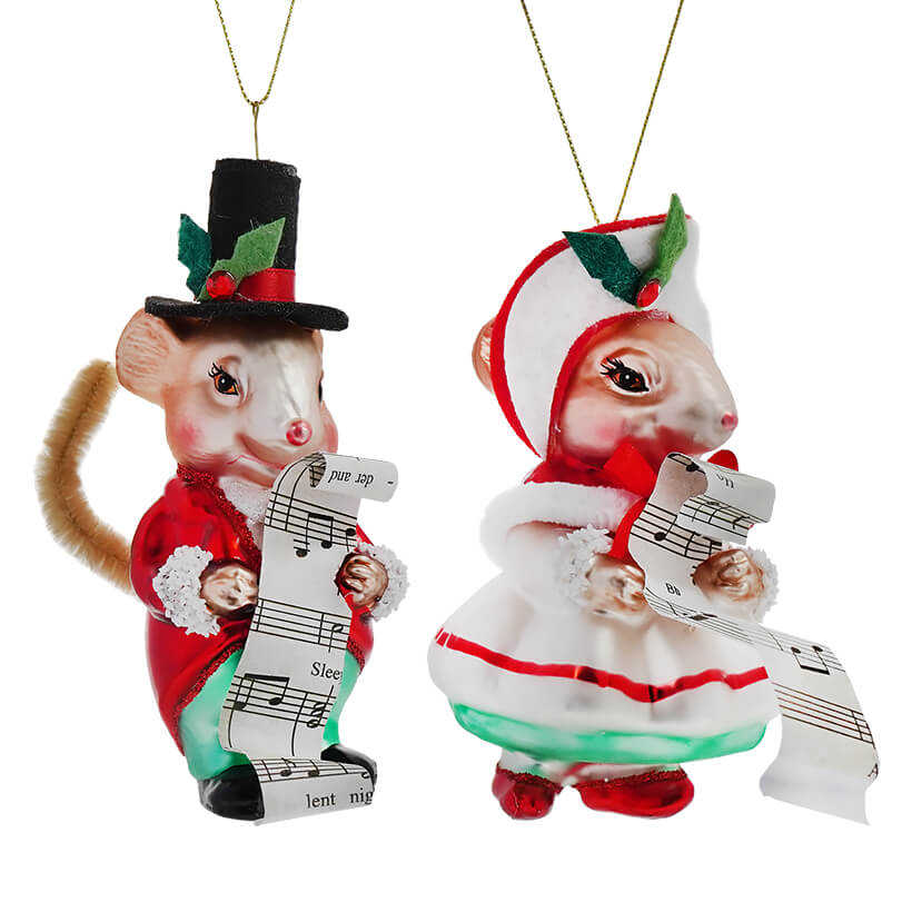 Mice Holding Music Sheets Ornaments Set/2