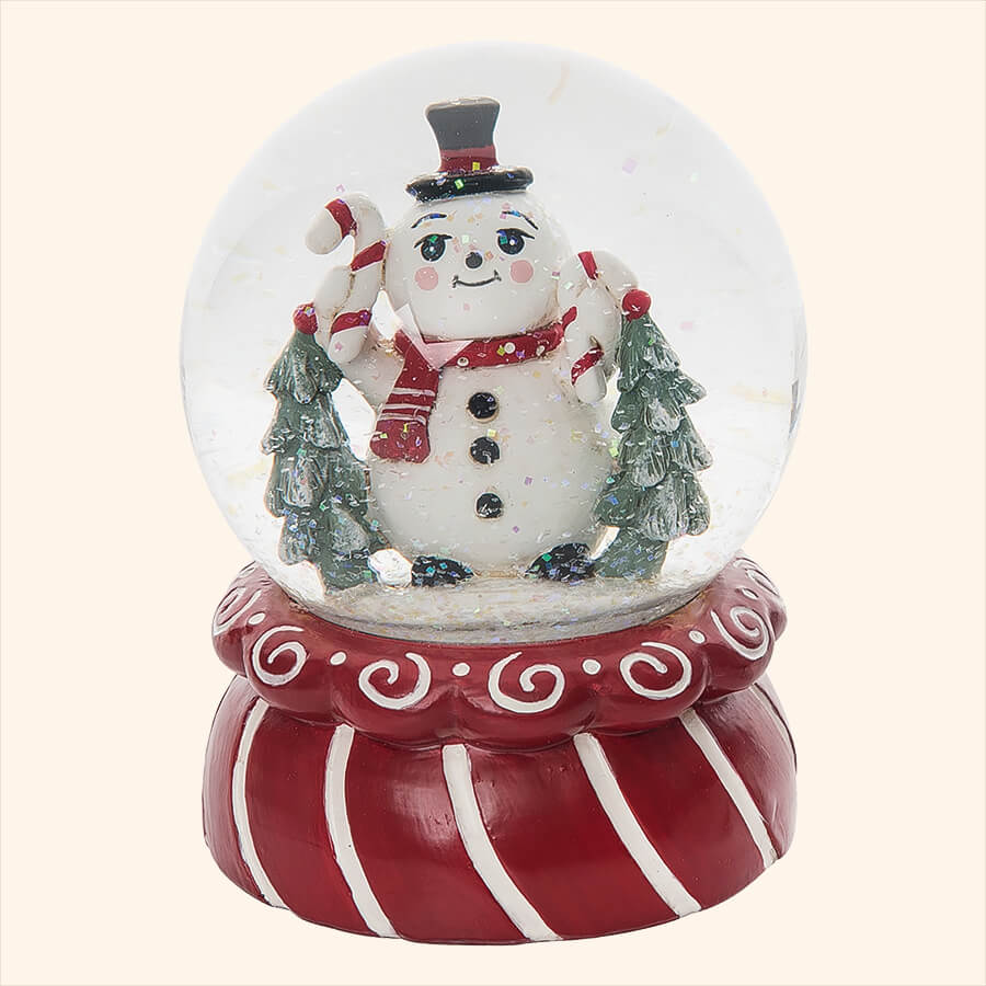 Red Christmas Snowman Water Globe