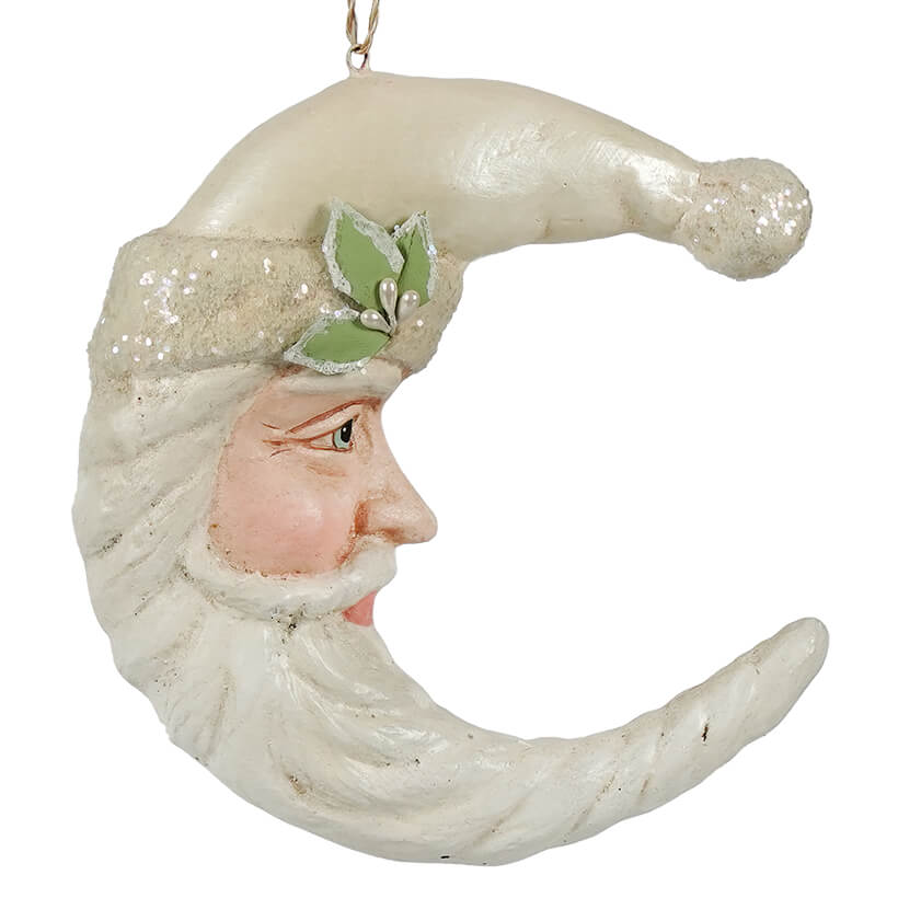 Winter Santa Moon Ornament