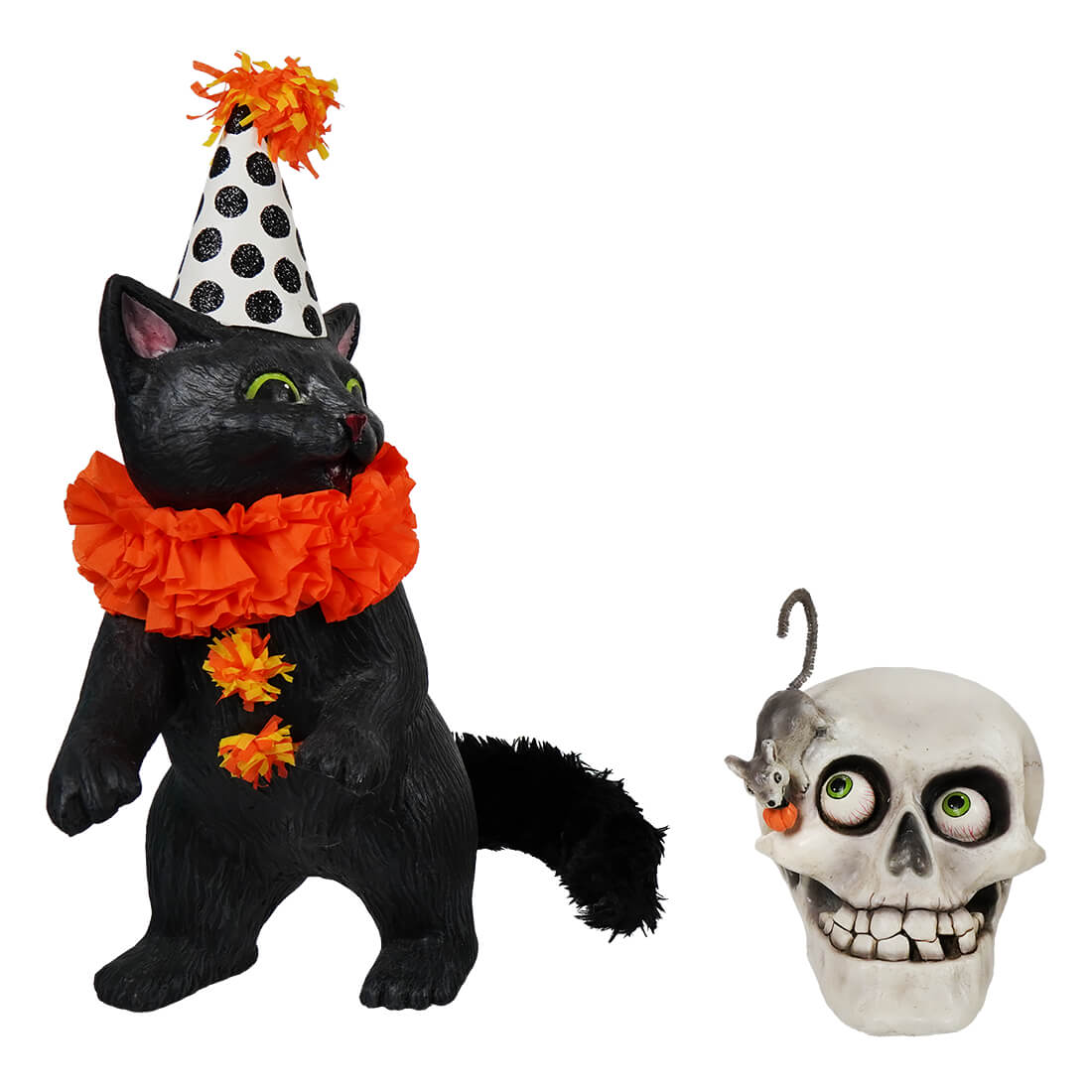 Purr-fect Catch Cat with Skull