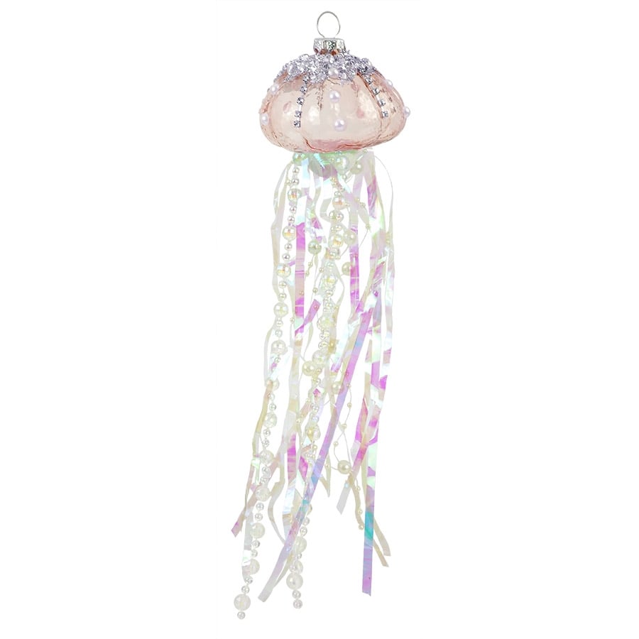 Pink Jellyfish with Long Tentacles Ornament
