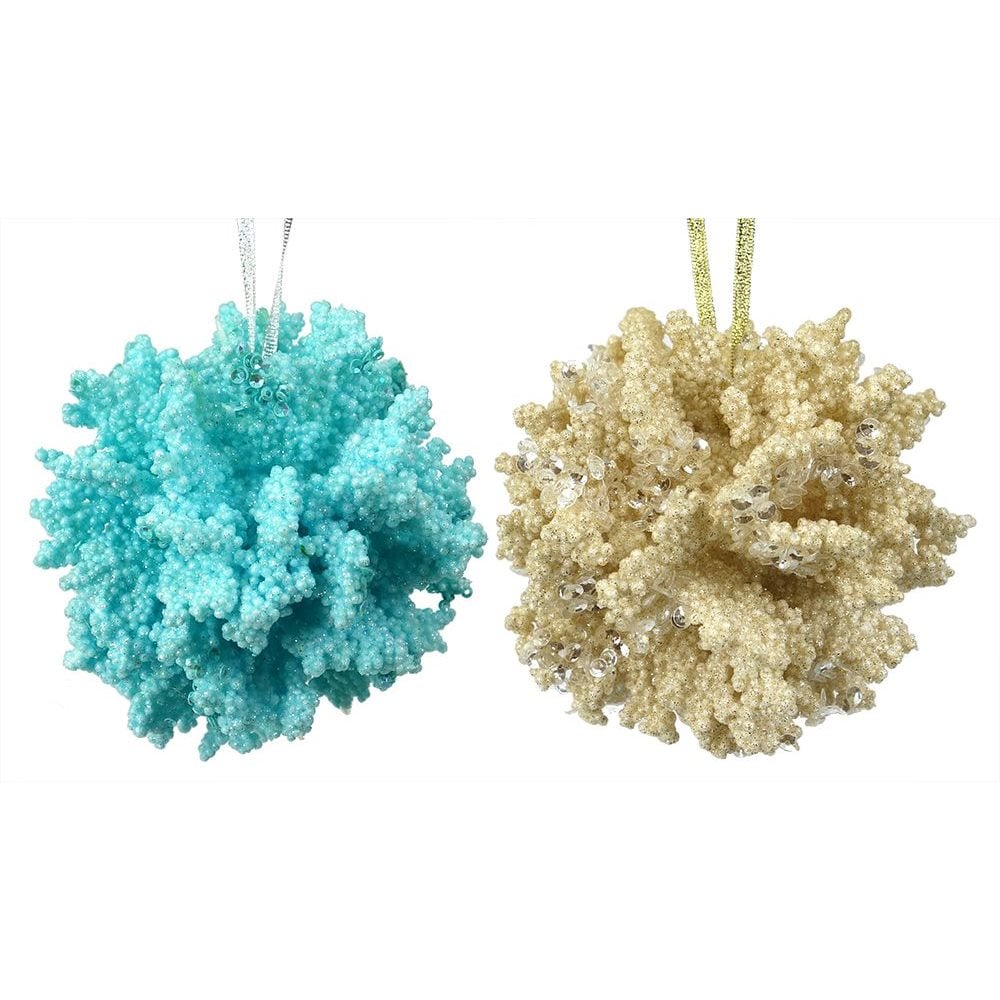 Coral Ball Ornaments Set/2