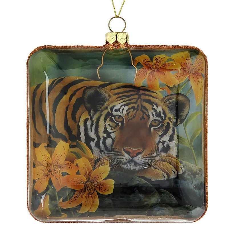 Tiger Square in the Jungle Ornament