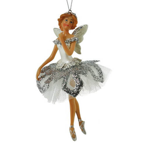 Gray Fairy in Tutu Ornament