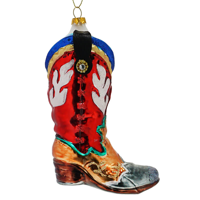 Western Red Boot Ornament