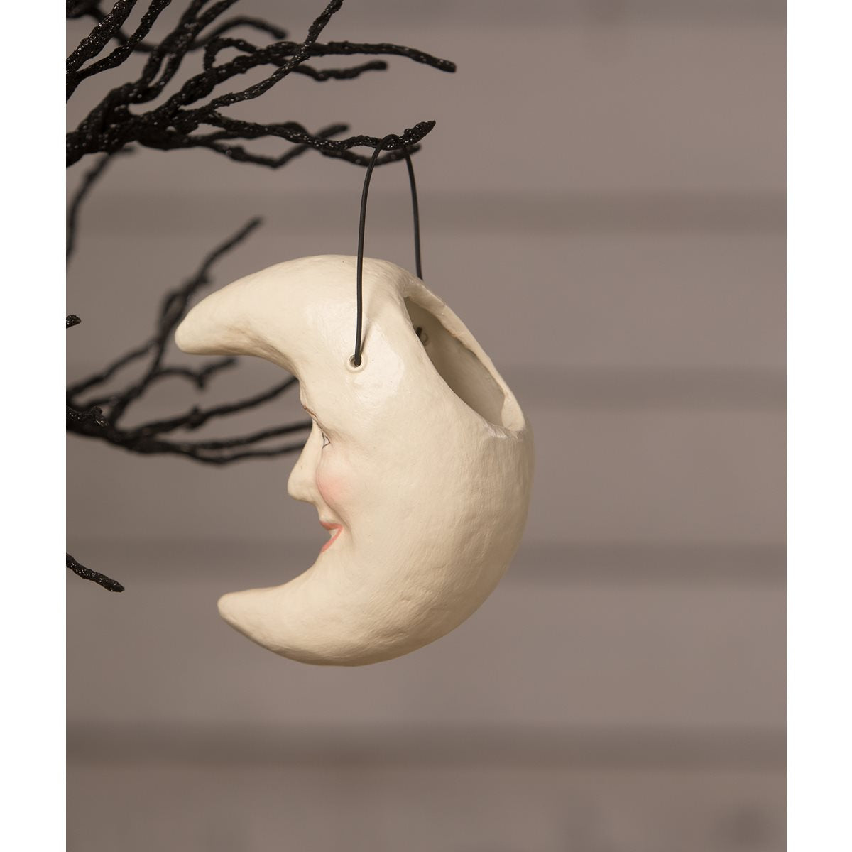White Moon Bucket Ornament