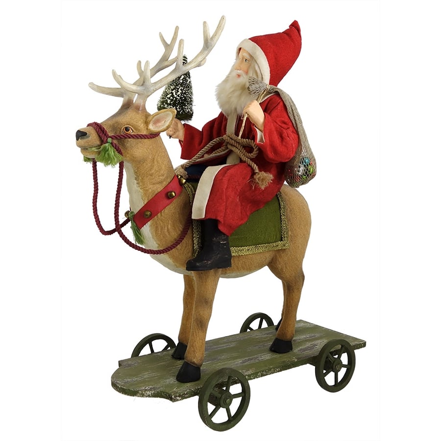 Vintage Santa Riding Reindeer