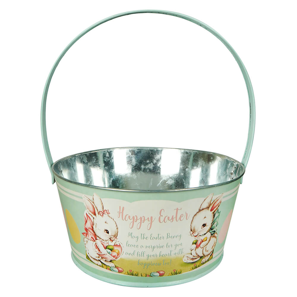Aqua Tin Easter Bucket