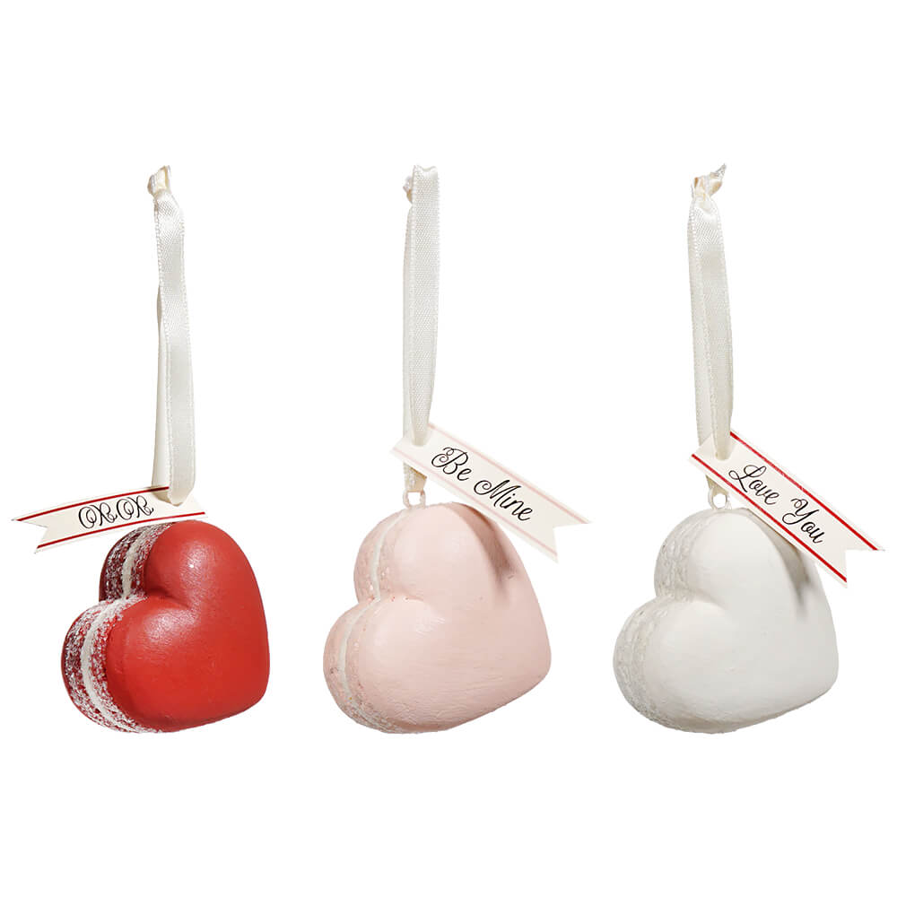 Heart Macaron Ornaments Set/3