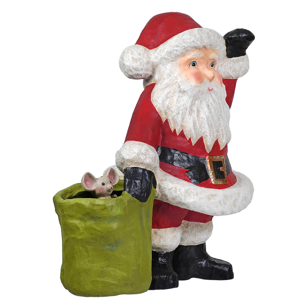 Jolly Waving Santa With Large Bag