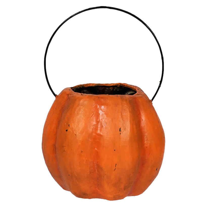Vintage Grinning Mini Pumpkin Bucket