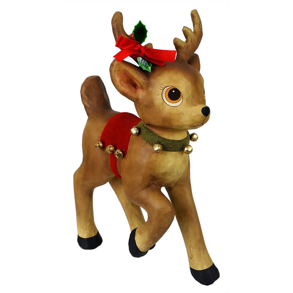 Retro Reindeer Wearing Bells