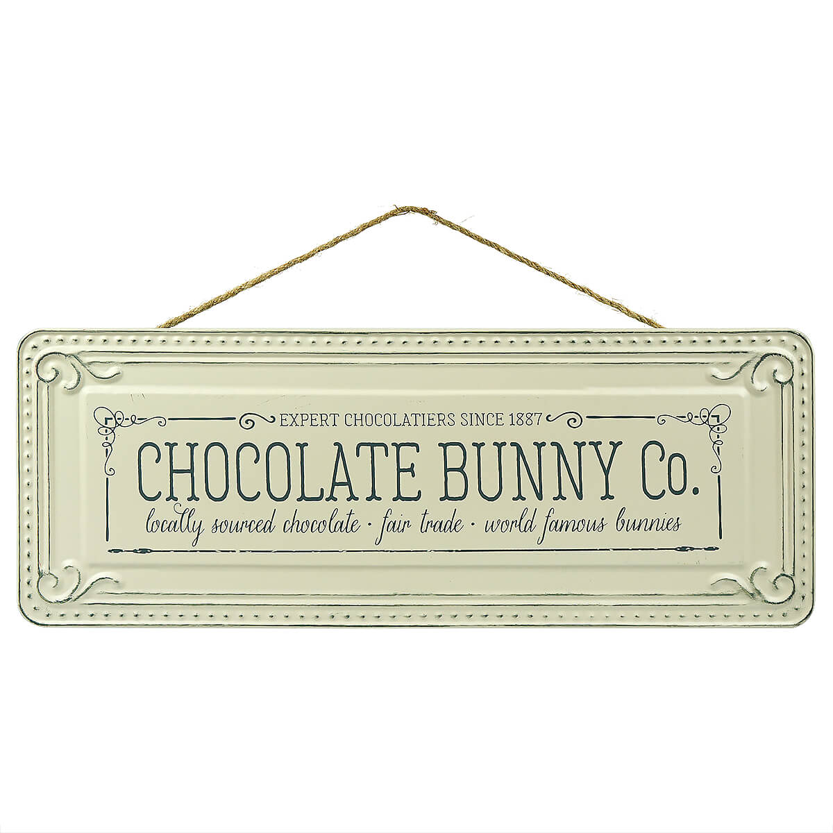 Embossed Chocolate Bunny Co. Easter Sign