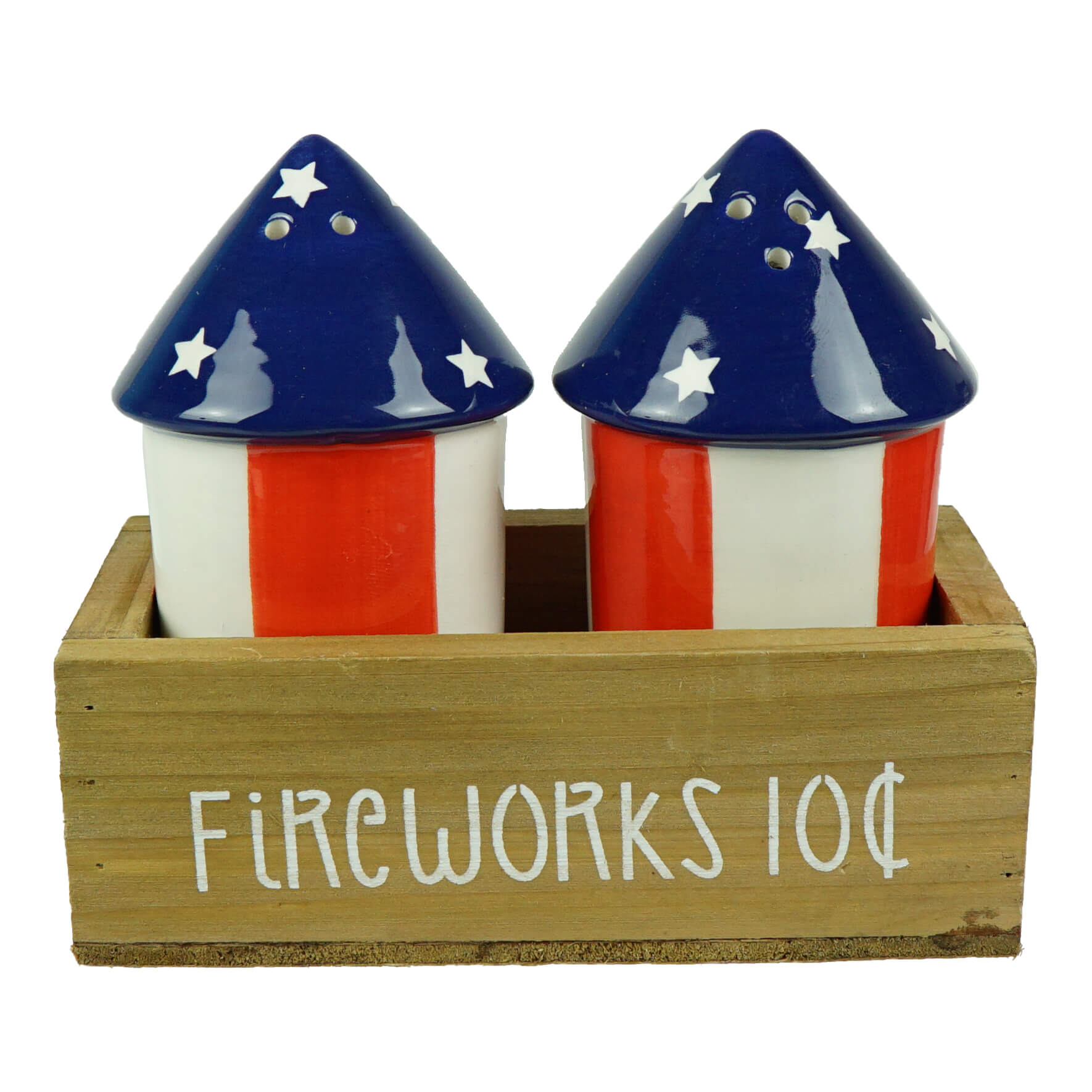 Fireworks With Crate Salt & Pepper Shakers Set/3