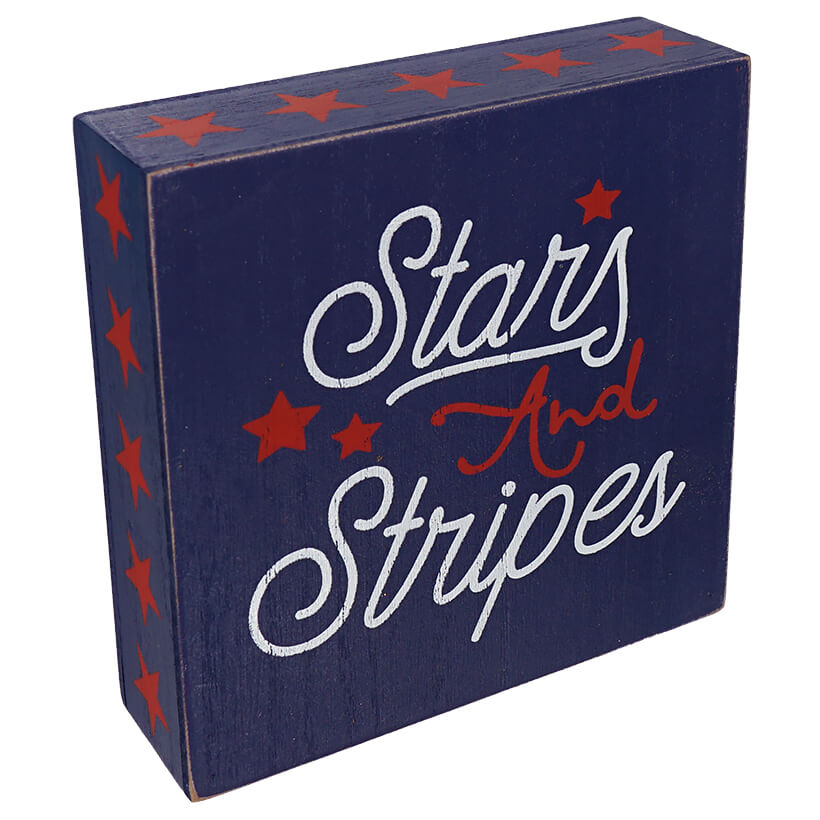Stars And Stripes Americana Block Decor