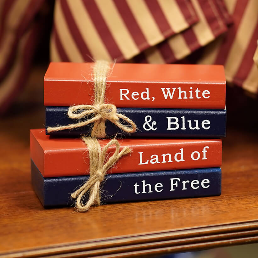 Americana "Red, White & Blue" Book Stack