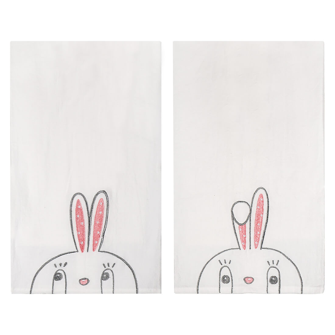 Fabric Embroidered Easter Dottie Tea Towel Set/2
