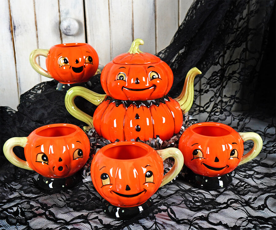 Pumpkin Teapot & Pumpkin Cups Set/5