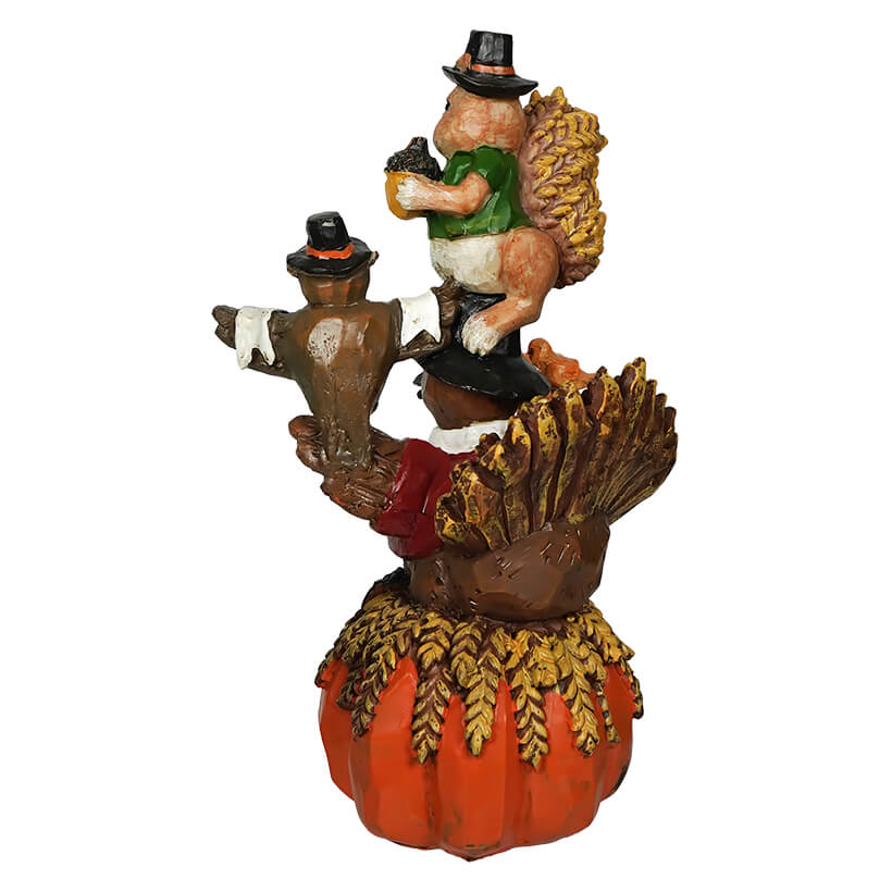 Harvest Stacked Turkey & Squirrel Figure