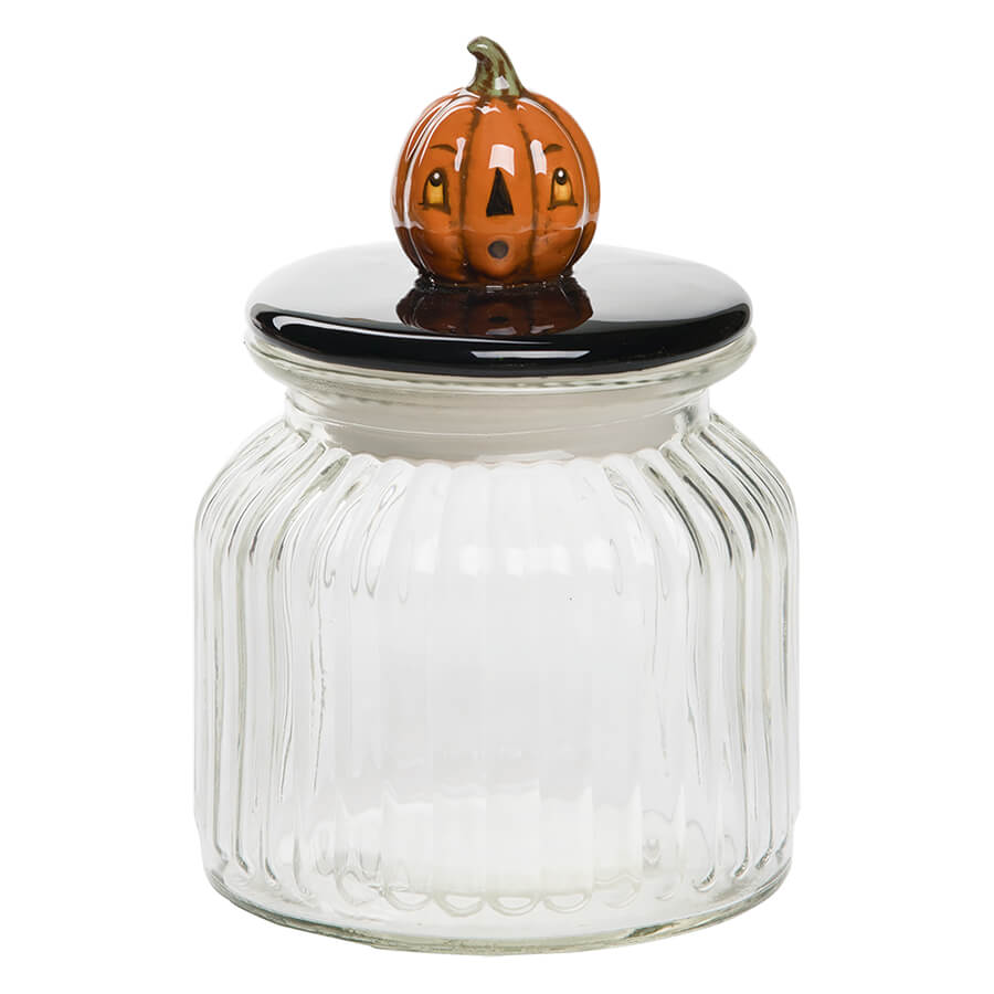 Glass Pumpkin Candy Jar