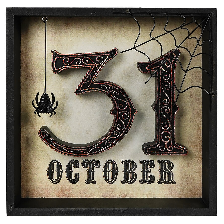 Dimensional Halloween October 31 Spiderweb Block Decor