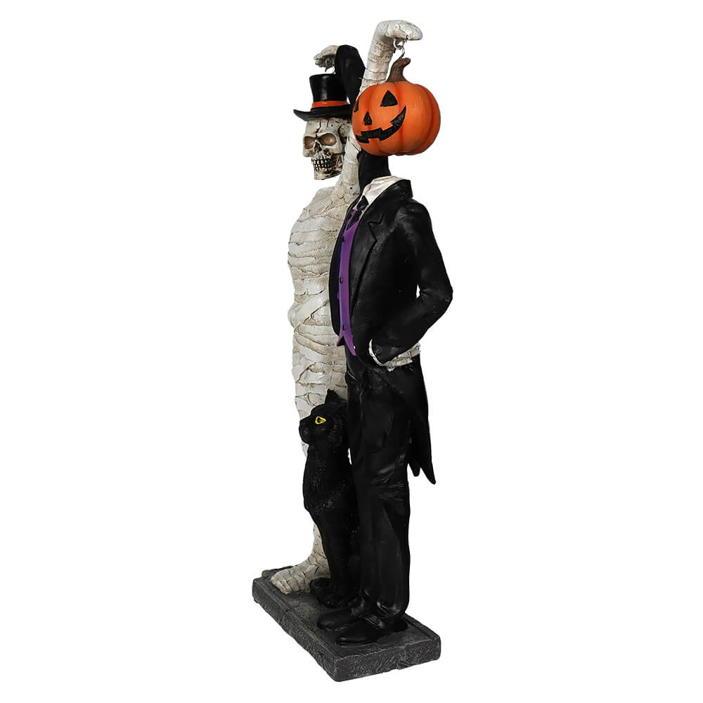 Headless Skull & Pumpkin Figure