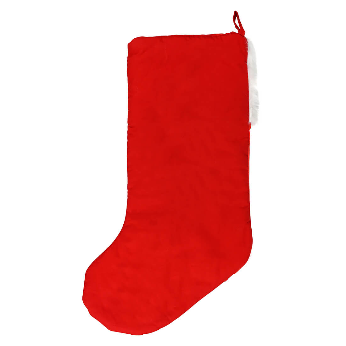 Red Traditional Snowman With Candy Cane Printed Stocking