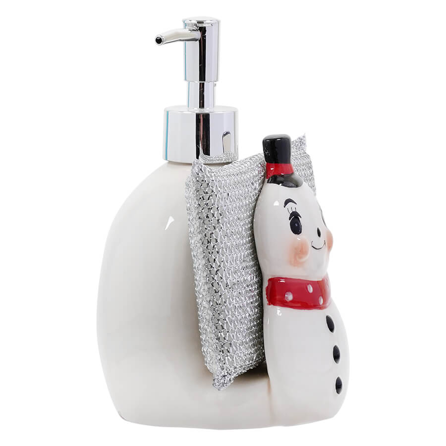 Snowman Soap Dispenser & Sponge Holder