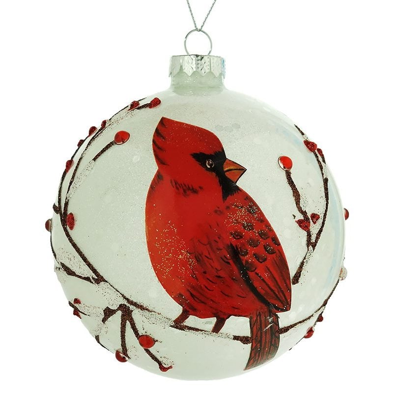 Cardinal Frosted Glass Ornament