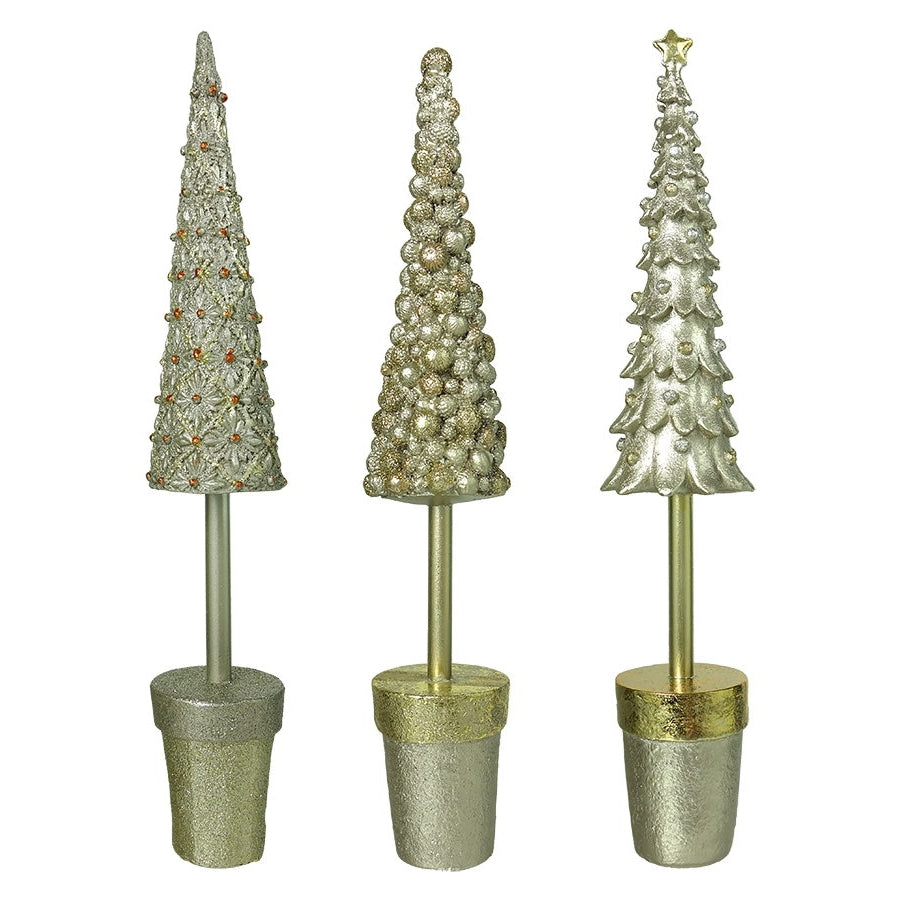 Silver & Gold Trees Set/3
