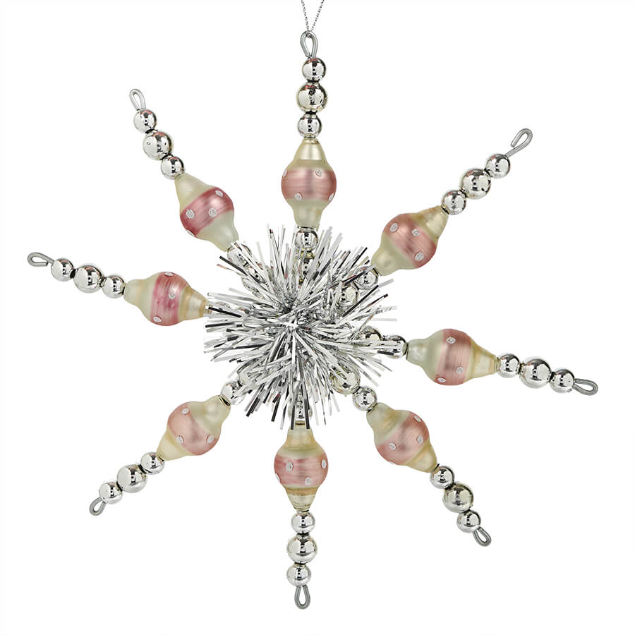Nostalgic Pink Snowflake Ornament