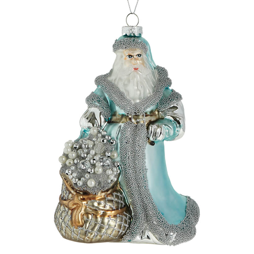 Santa with Pearls By The Sea Ornament