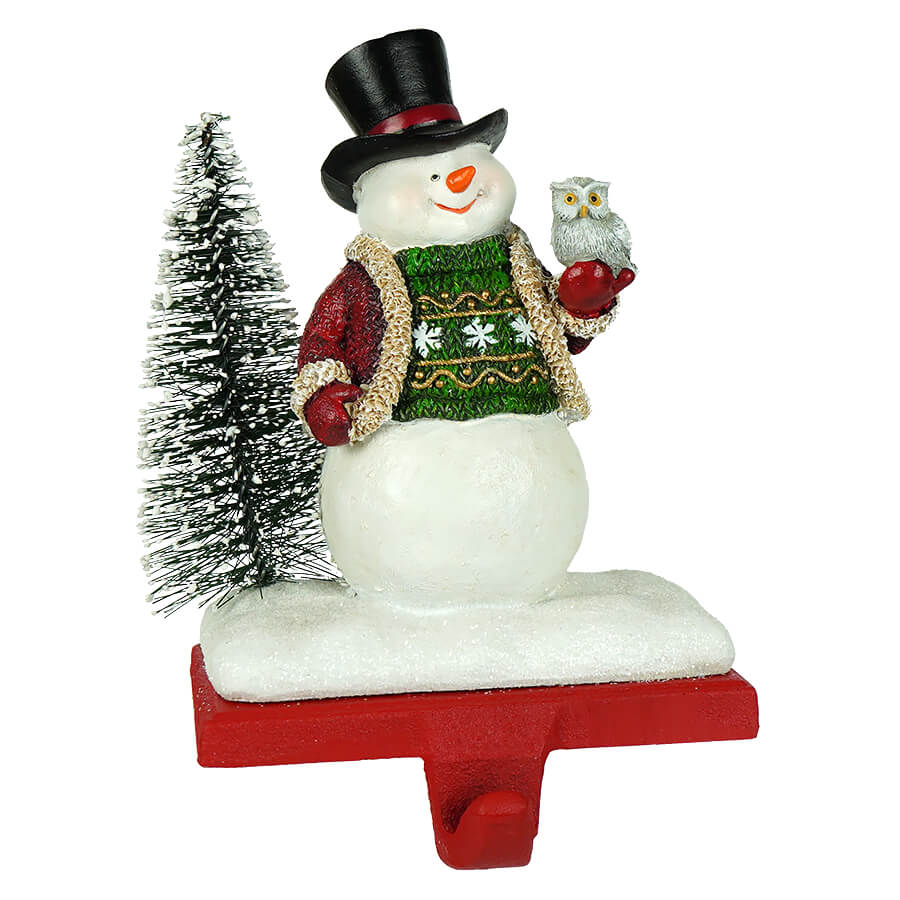 Snowman With Owl Stocking Holder