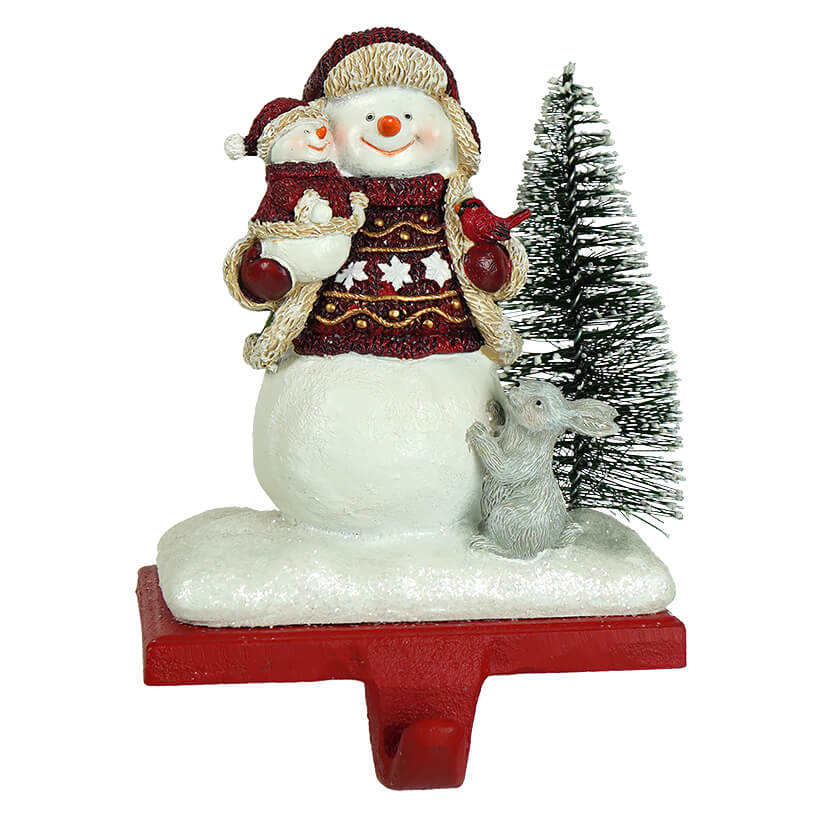 Snowman With Animals Stocking Holder