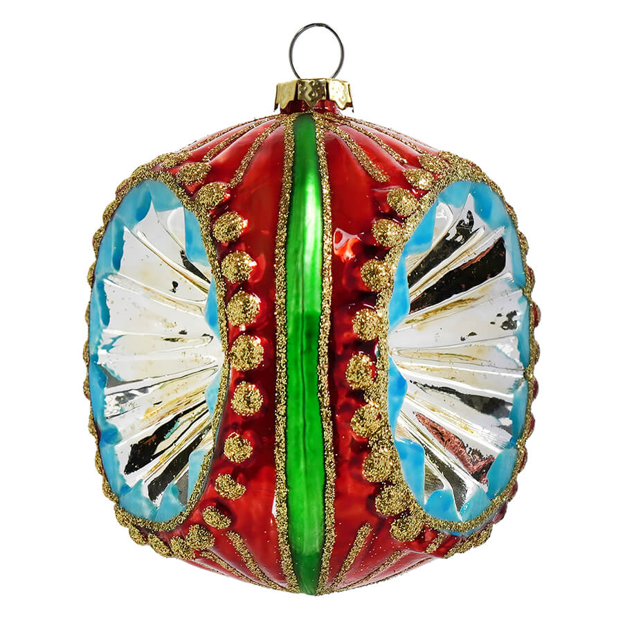 Red, Green & Blue Retro Wave Indent Ornament