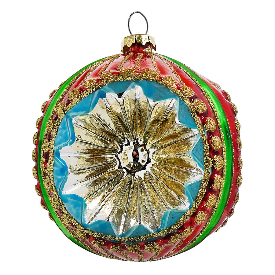 Red, Green & Blue Retro Wave Indent Ornament