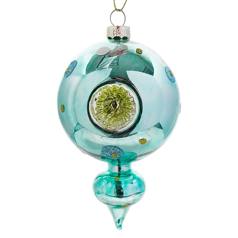 Turquoise Retro Glam Ornament