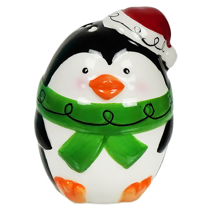 Jolly Penguins Salt & Pepper Shakers With Dish Set/3