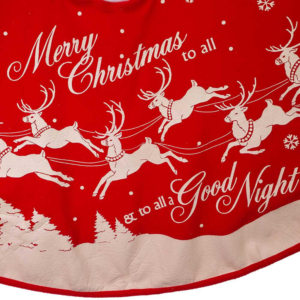 48" Reindeer & Santa Red Tree Skirt