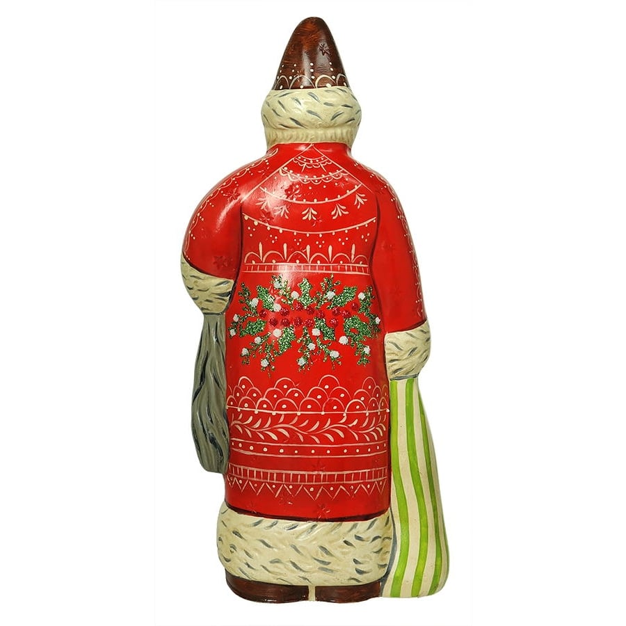 Santa in Red With White Embroidery