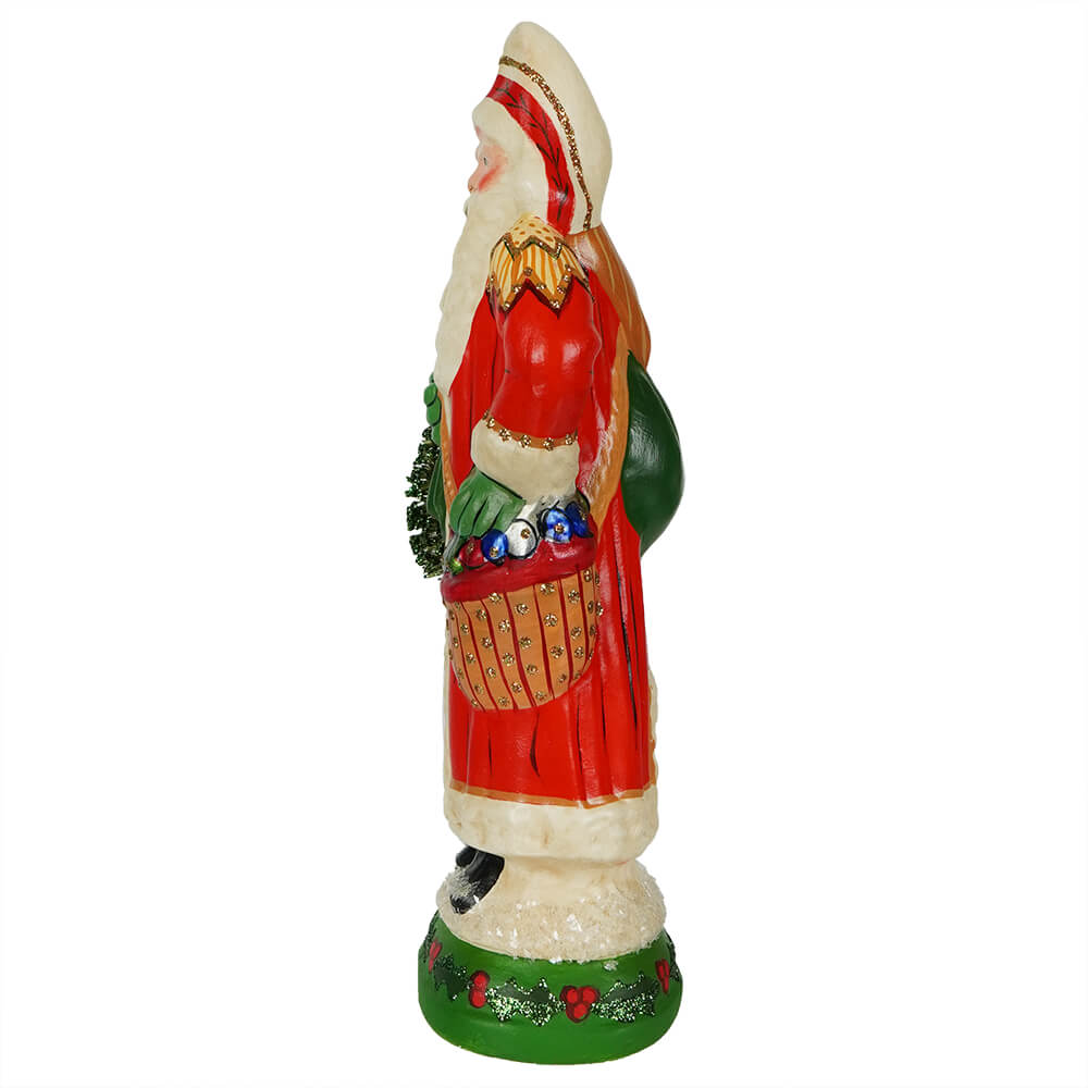 Ornate European Father Christmas With Sack And Tree