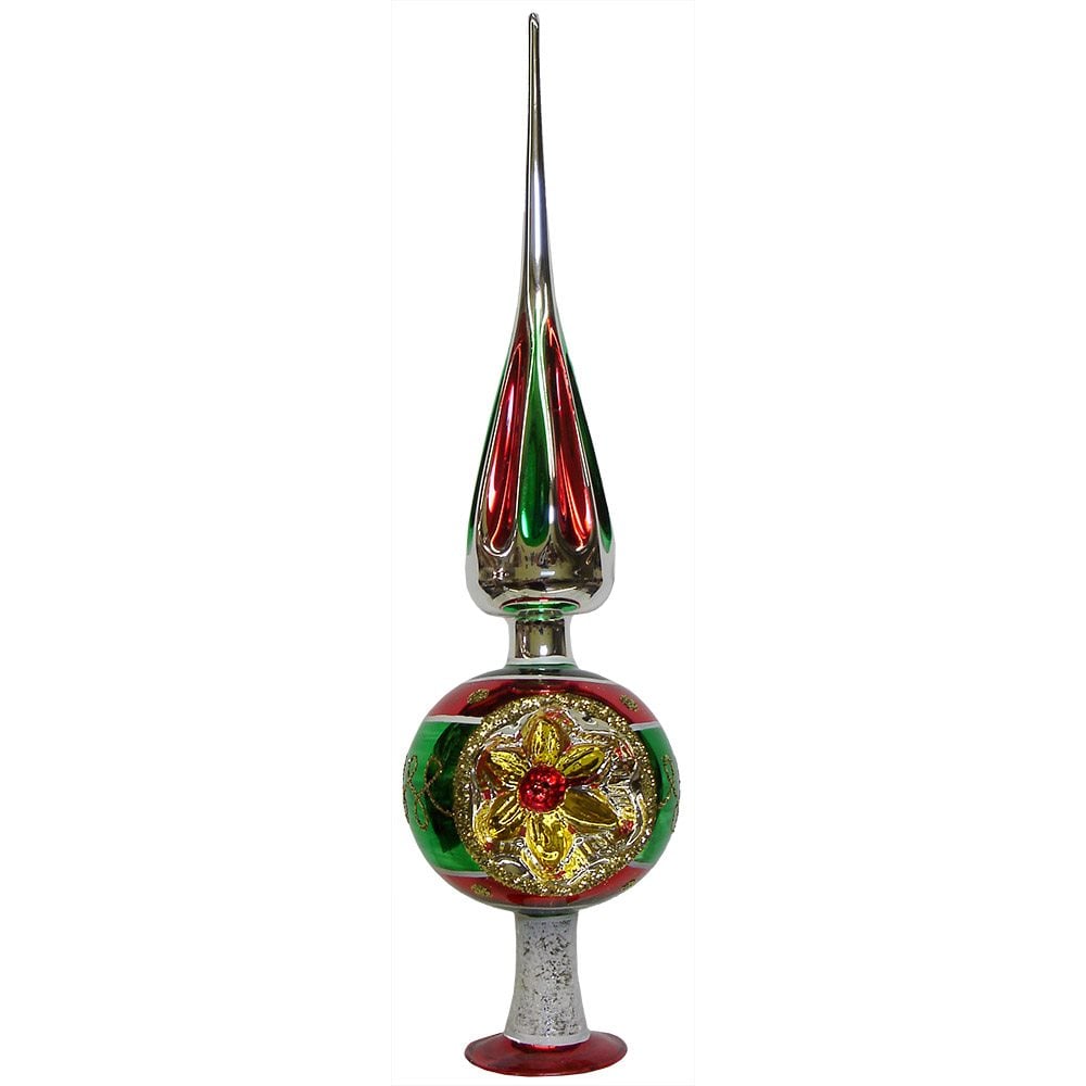 Red, Green And Silver Reflector Finial