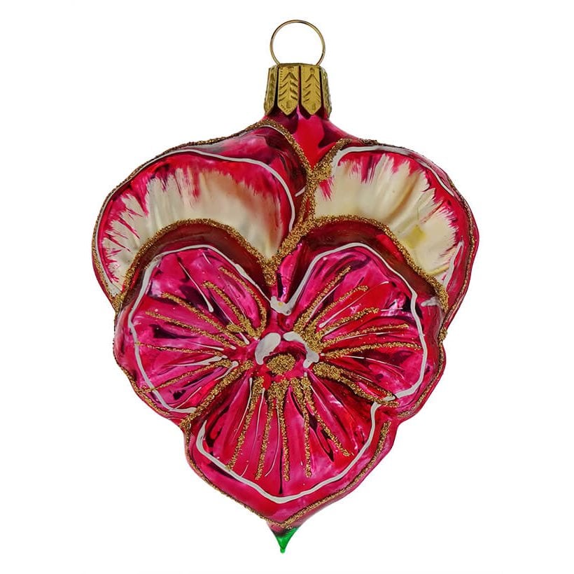 Red Pansy Flower Ornament