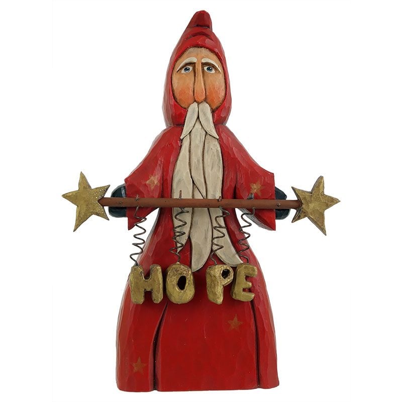 Red Santa With Hope Banner