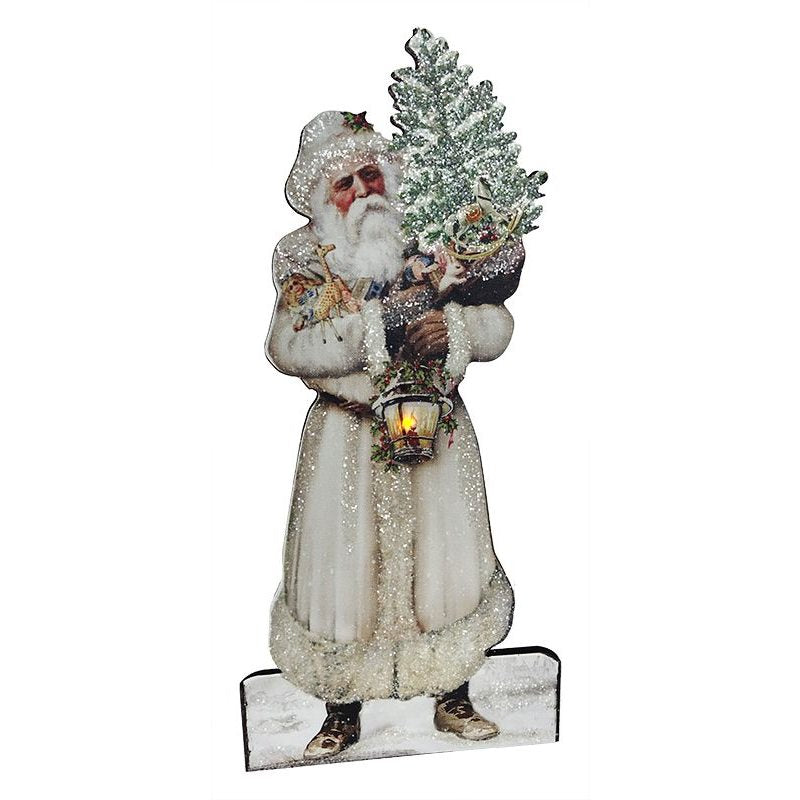 White Hanging Father Christmas Lighted Dummy Board